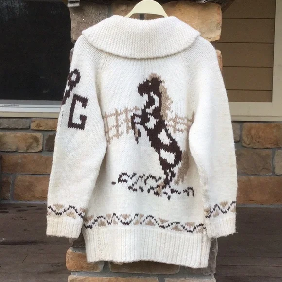 Handmade equestrian knit sweater horse rodeo boho festival cowgirl Americana - Picture 3 of 16